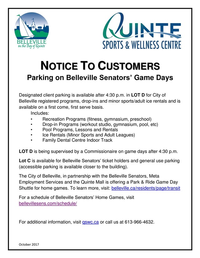 Notice_to_Customers_-_Parking_on_Game_Day_(Belleville_Senators)-1.jpg